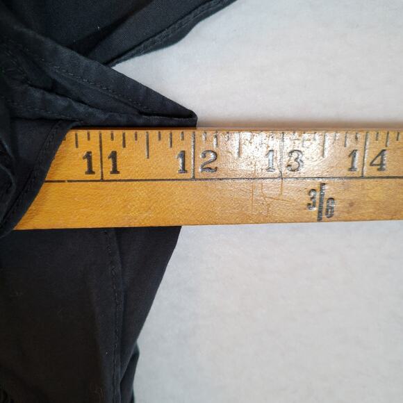 Ramy Brook Womens Yolanda Smocked Peplum Top Size Medium Black Flutter Sleeve - Picture 6 of 8